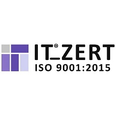 PEAG Personal lässt sich regelmäßig zertifizieren. Das Bild zeigt das Logo des Zertifikats DIN Norm ISO 9001:2015