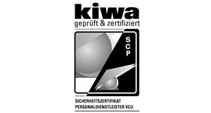 PEAG Personal achtet auf die Qualität ihrer Arbeit, deshalb lässt sie sich auch von der Kiwa Deutschland GmbH zertifizieren. Das Bild zeigt das Kiwa-Logo.